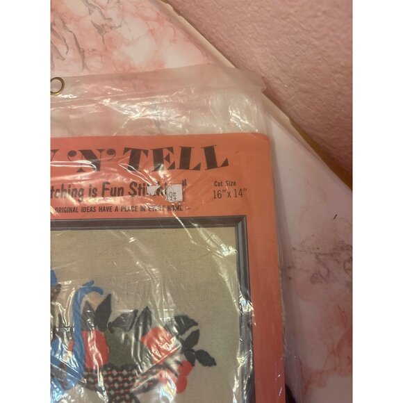 Sew N Tell Coffee Break Art Stitching Kit 16" X 14" Embroidery Design With Yarn - Picture 3 of 4